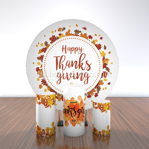 003 Festival Happy Thanksgiving Leaf Round Stand Hintergrund